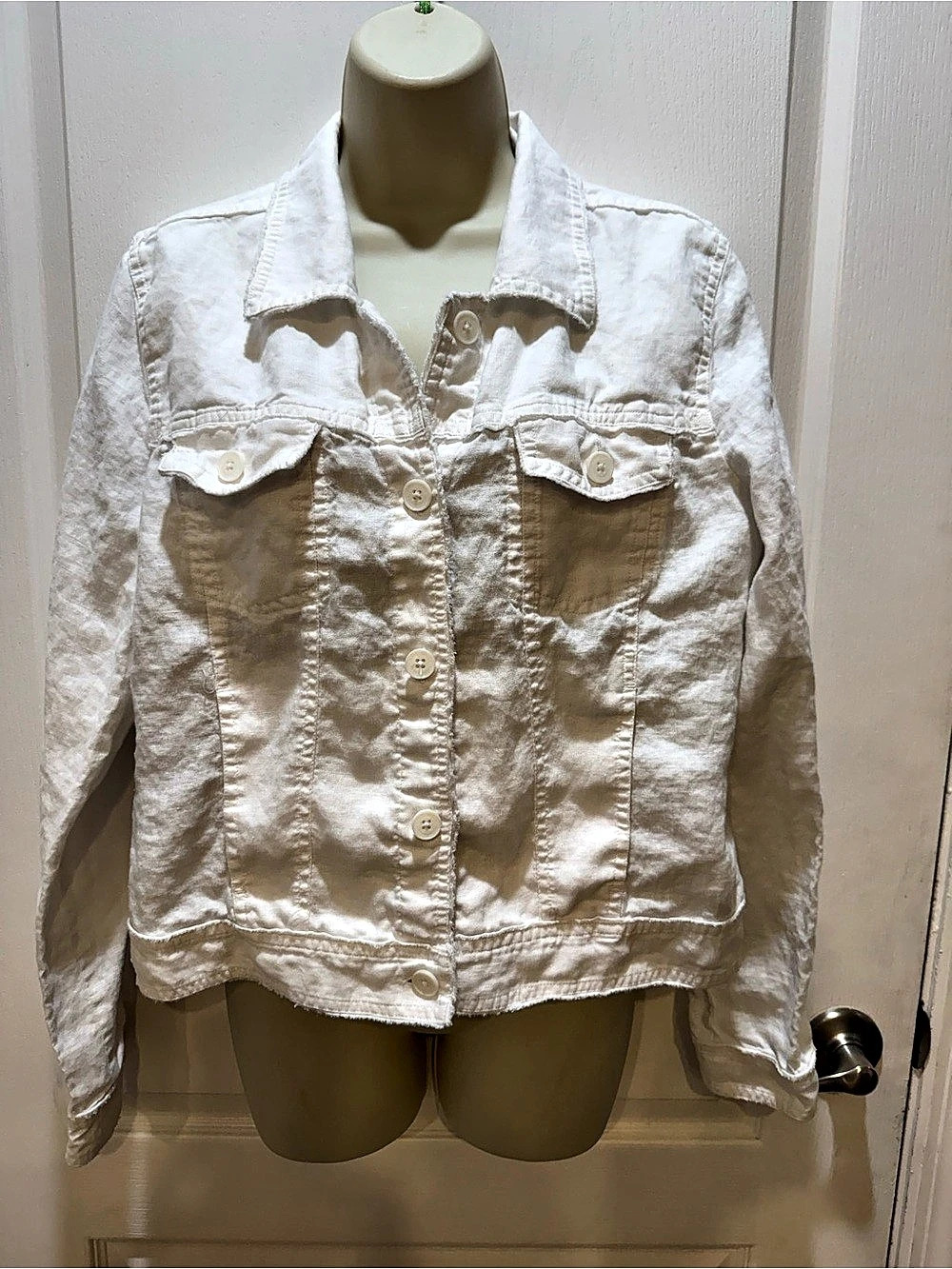 Tommy Bahama Linen Jean Jacket in White Size Large